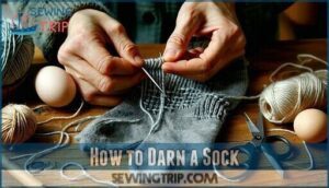how to darn a sock