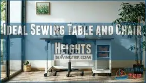 ideal sewing table and chair heights
