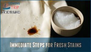 immediate steps for fresh stains