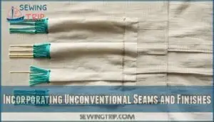 incorporating unconventional seams and finishes