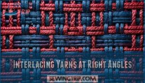 interlacing yarns at right angles