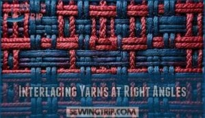 interlacing yarns at right angles