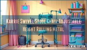 karrie swivel stool chair adjustable height rolling metal