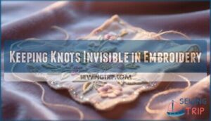 keeping knots invisible in embroidery