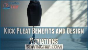 kick pleat benefits and design variations