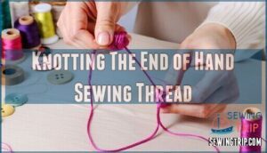 knotting the end of hand sewing thread