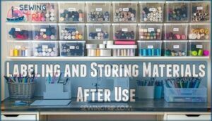labeling and storing materials after use