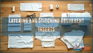 layering and stitching absorbent inserts