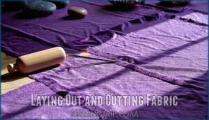 laying out and cutting fabric