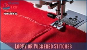 loopy or puckered stitches