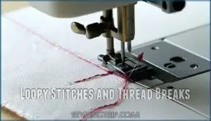 loopy stitches and thread breaks