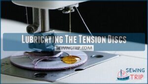 lubricating the tension discs