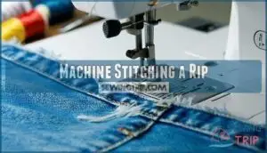 machine stitching a rip machine stitching a rip