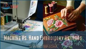 machine vs. hand embroidery methods