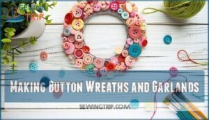 making button wreaths and garlands