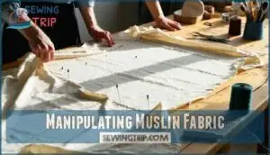 manipulating muslin fabric
