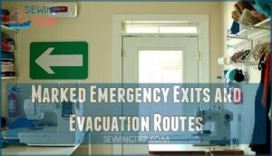 marked emergency exits and evacuation routes