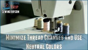 minimize thread changes and use neutral colors
