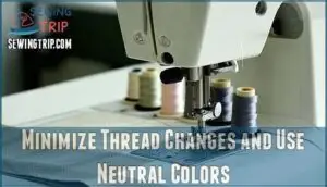 minimize thread changes and use neutral colors