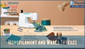 monofilament and waxed threads