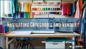navigating categories and vendors