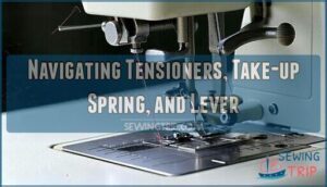 navigating tensioners, take-up spring, and lever navigating tensioners, take-up spring, and lever