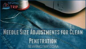 needle size adjustments for clean penetration