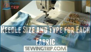 needle size and type for each fabric