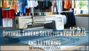 optimal thread selection for logos and lettering