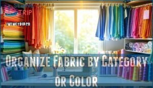 organize fabric by category or color