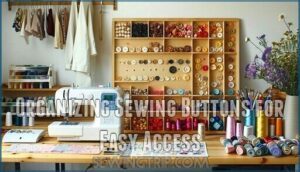 organizing sewing buttons for easy access