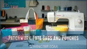 patchwork tote bags and pouches