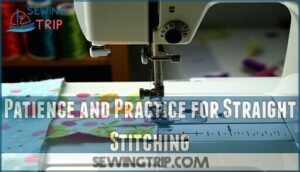 patience and practice for straight stitching