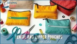 pencil and zipper pouches