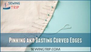 pinning and basting curved edges