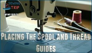 placing the spool and thread guides