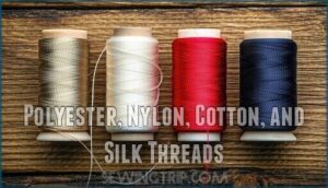 polyester, nylon, cotton, and silk threads