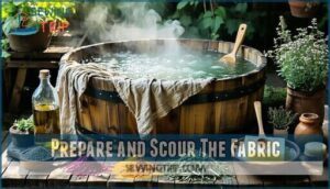 prepare and scour the fabric