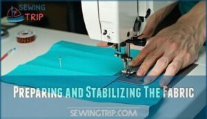 preparing and stabilizing the fabric