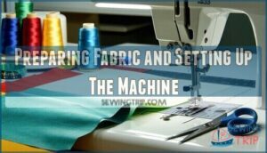 preparing fabric and setting up the machine