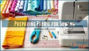 preparing fabric for sewing