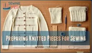 preparing knitted pieces for sewing