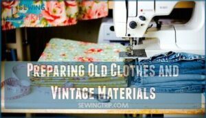 preparing old clothes and vintage materials preparing old clothes and vintage materials