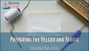 preparing the velcro and fabric