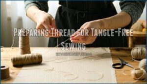 preparing thread for tangle-free sewing