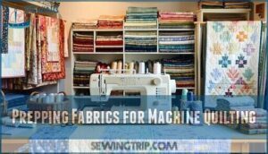 prepping fabrics for machine quilting