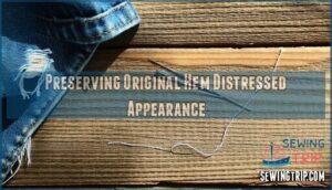 preserving original hem distressed appearance