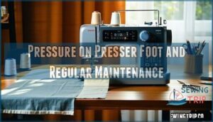 pressure on presser foot and regular maintenance