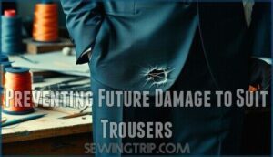 preventing future damage to suit trousers