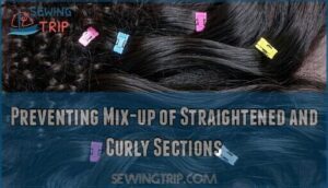 preventing mix-up of straightened and curly sections